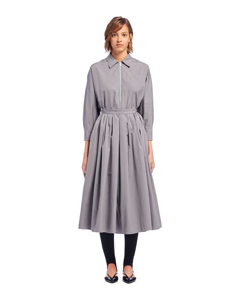 prada washed gray dress|Iron Gray Poplin dress .